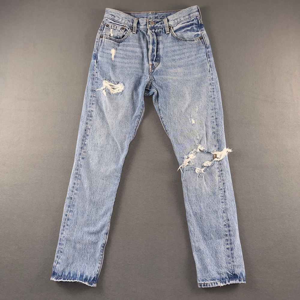 Levis Premium 501 Jeans Light Wash Distressed W25 L28 29502-0034